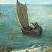 Painting of a person sailing in a small boat