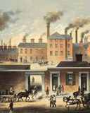 Factories running during the industrial revolution
