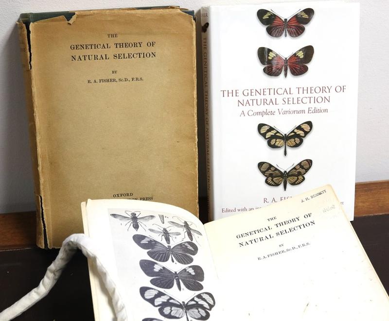 Three editions of The Genetical Theory of Natural Selection, published in 1930 (top-left), 1958 (bottom, open), and 1999 (top-right). Three editions of The Genetical Theory of Natural Selection, published in 1930 (top-left), 1958 (bottom, open), and 1999 (top-right).