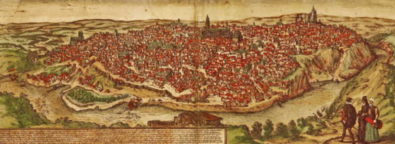 (Joris Hoefnagel (drawing), Frans Hogenberg (engraving) ‘View of Toledo’ in G. Braun, Civitatis Orbis Terrarum, vol. I, 3, 1572) 