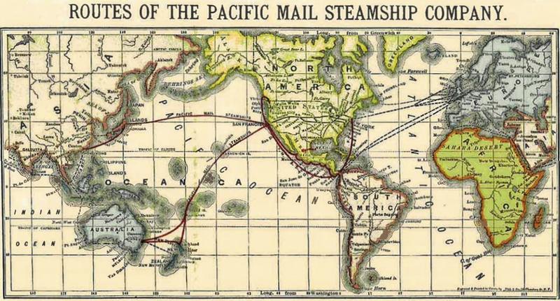 Routes of the Pacific Mail Steamship Company