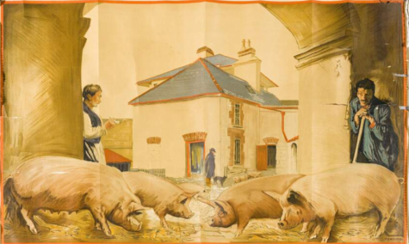 Seán Keating, Irish Free State Bacon, 1929, 100 x 151 cm (National Library of Ireland, Dublin, EMB/7)