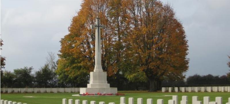 Graves at the Bayeux Commonwealth War Graves Commission Cemetery
