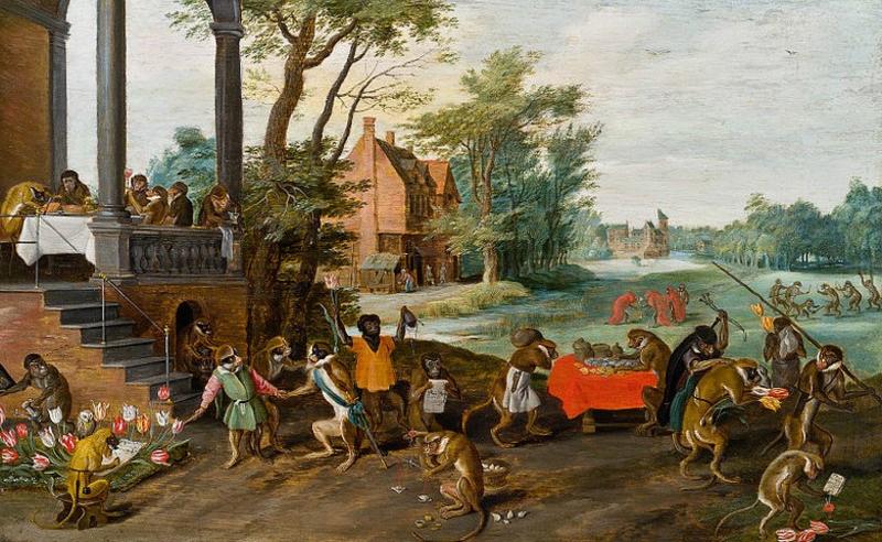 A Satire of Tulip Mania by Jan Brueghel the Younger (c. 1640)