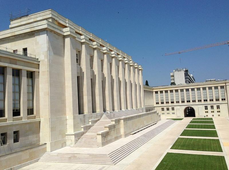 Building A of the Palace of Nations in the United Nations Campus in Geneva, Switzerland.