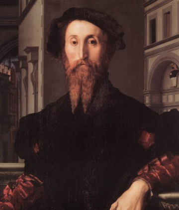 Portrait of Bartolomeo Panciatichi by Agnolo di Cosimo, known as Bronzino, 1540.  Uffizi Gallery of Florence, Italy.