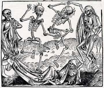 The Dance of Death (1493) by Michael Wolgemut, from the Nuremberg Chronicle of Hartmann Schedel