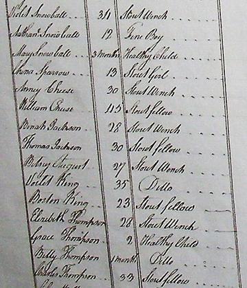 Figure 2 - Detail including Boston and Violet King’s entries from ‘The Book of Negroes’, 1783 Figure 2 - Detail including Boston and Violet King’s entries from ‘The Book of Negroes’, 1783