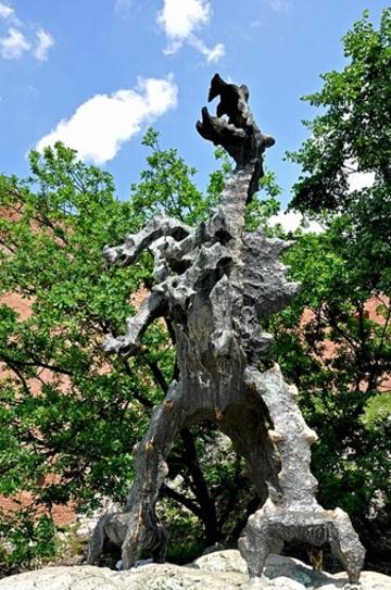 Sculpture of the legendary Wawel dragon, Dragon’s Den, Krakow.