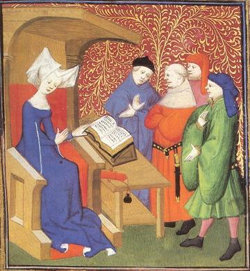 From compendium of Christine de Pizan’s works, 1413. Produced in her scriptorium in Paris From compendium of Christine de Pizan’s works, 1413. Produced in her scriptorium in Paris