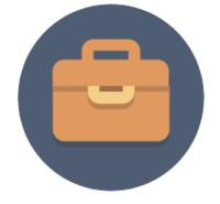 A cartoon of a briefcase
