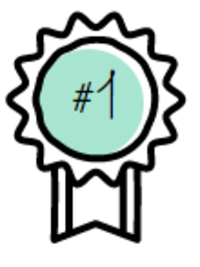 A drawing of a rosette with #1 on it