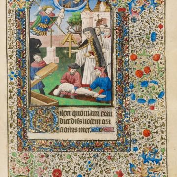 Burial scene from a 15th century book of hours