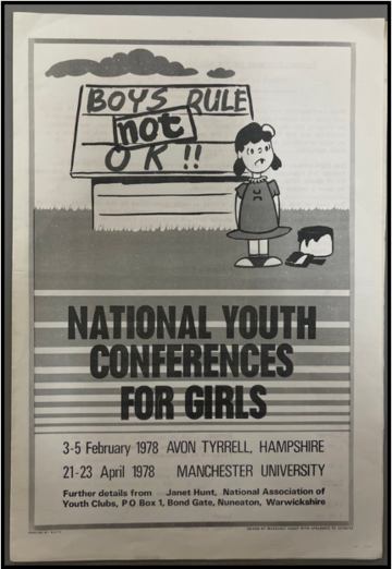 Figure 1: BOYS RULE NOT OKAY conference (NAYC, 1978)