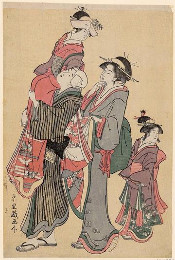 Illustration 2: Going to the Shrine for the Obitoki Ceremony at the Shichigosan Festival, Chōkyōsai Eiri, about 1788-1790, Museum of Fine Arts, Boston
