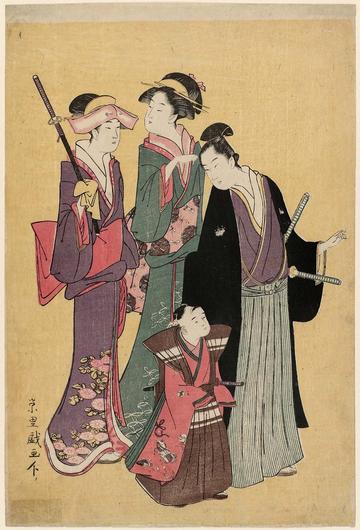 Illustration 3: Going to the Shrine for the Hakamagi Ceremony at the Shichigosan Festival, Chōkyōsai Eiri, about 1788-1790, Museum of Fine Arts, Boston