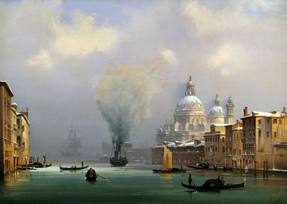 Venezia sotto la neve by Ippolito Caffi (c. 1841), Museo Revoltella Galleria d'Arte Moderna, Trieste.