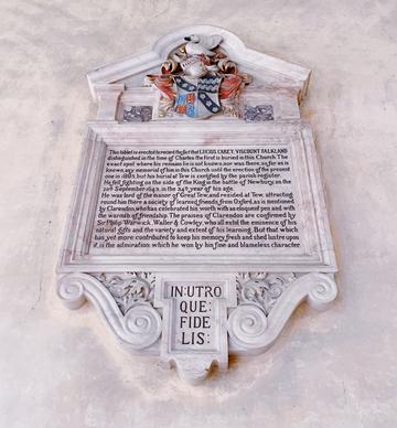 A wall-mounted memorial to Falkland