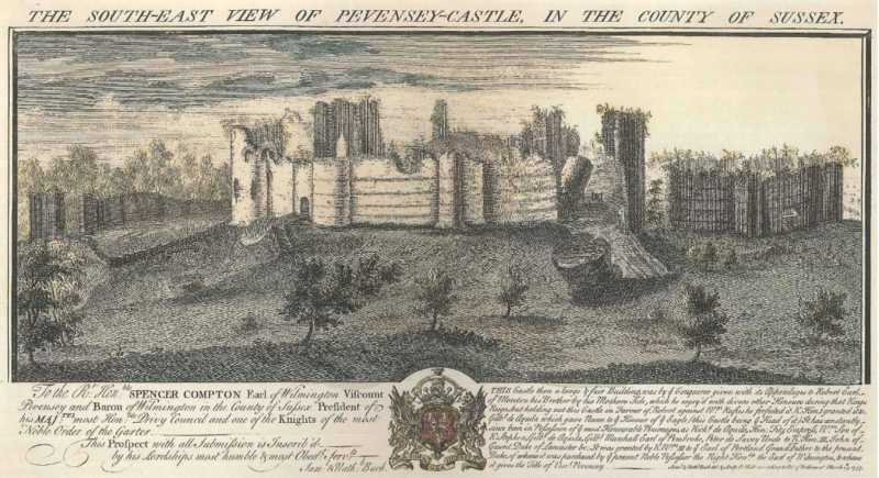 The South-East View of Pevensey-Castle, in the County of Sussex (1737)