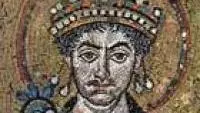 mosaic detail of Emperor Justinian I
