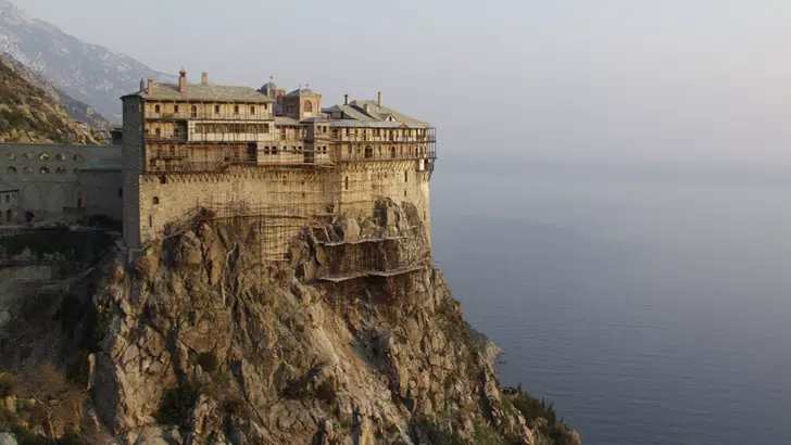 View of the monastery of Simonos Petra, Mt Athos