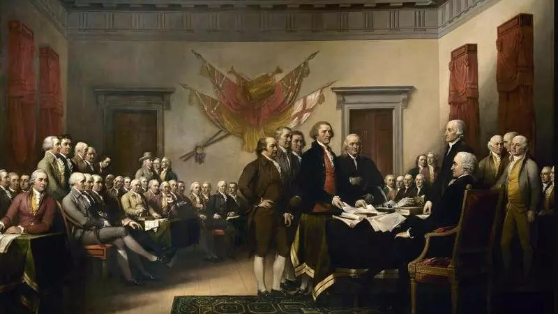 A Painting of the Declaration of Independance 