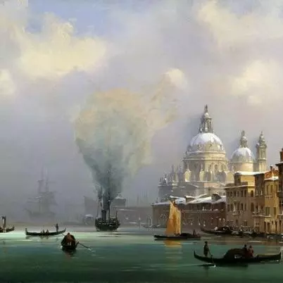 Venezia sotto la neve by Ippolito Caffi (c. 1841), Museo Revoltella Galleria d'Arte Moderna, Trieste.
