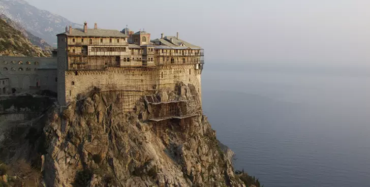 View of the monastery of Simonos Petra, Mt Athos