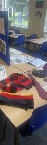 An exhibition of items from the archiving project at Henry Box school